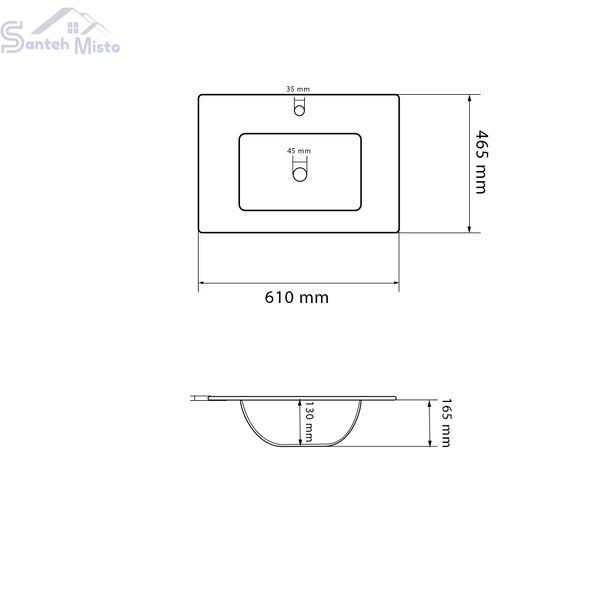 Умивальник (раковина) VBI FERRARA 60 WHITE врізний VBI-018010 фото