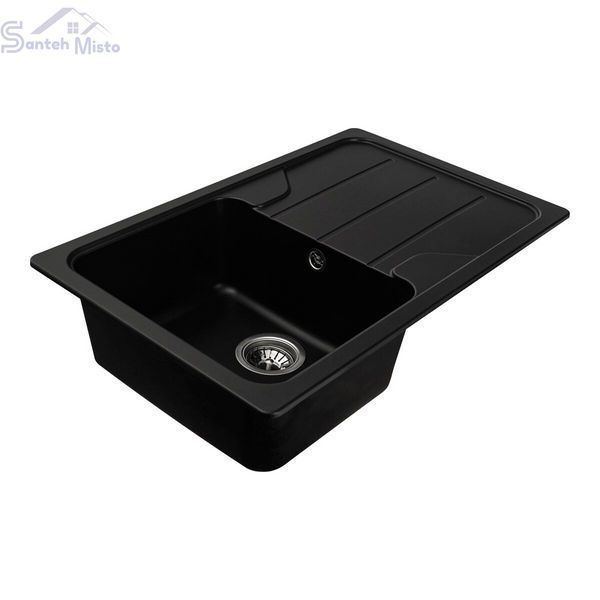 Гранитная мойка для кухни VALESO VERONA 7850 матовая Черная 49262 фото