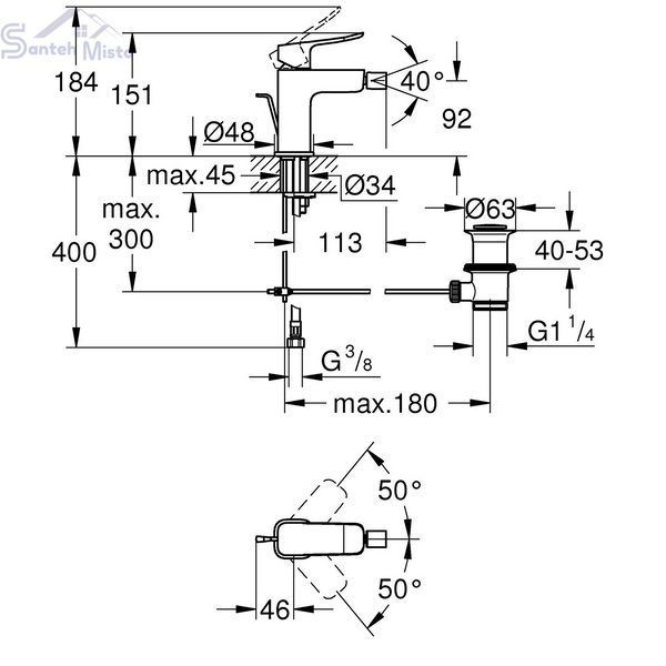 Змішувач для біде Grohe QuickFix Dice 1018770000 CV036216 фото