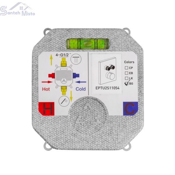 Душова система прихованого монтажу термостатична Kroner Element Thermo 211461-0101 CV036826 фото
