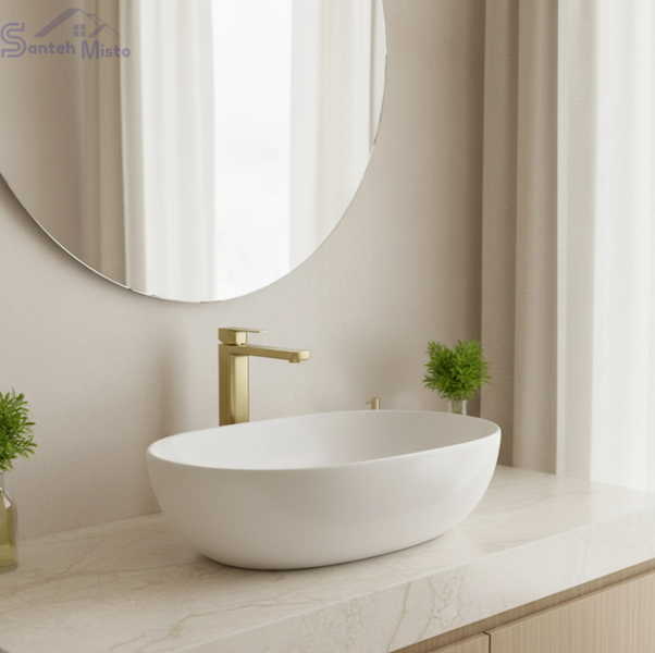 Змішувач для раковини (умивальника) REA ARLO BRUSHED GOLD високий REA-B0977 фото