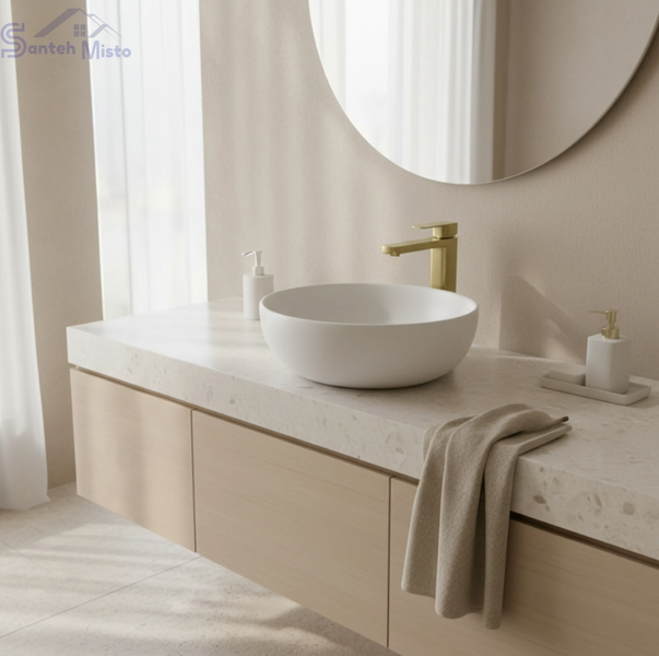 Змішувач для раковини (умивальника) REA ARLO BRUSHED GOLD високий REA-B0977 фото