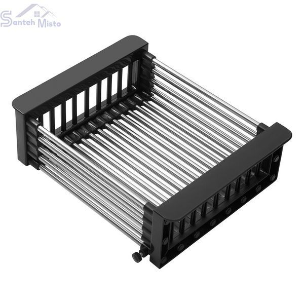 Комплект кухонної мийки Kroner KRP Schwarze 50х50HM PVD +Змішувач для кухні з гнучким виливом Kroner SM3080 фото
