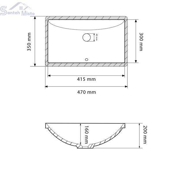 Умивальник (раковина) VBI MESSINA WHITE врізний VBI-018002 фото
