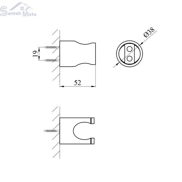 Тримач для душу Kroner Element 2840872915Z-3801 CV036165 фото