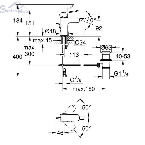 Змішувач для біде Grohe QuickFix Dice 1018772430 CV036217 фото