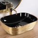 Умывальник (раковина) REA BELINDA BRUSHED GOLD BLACK накладной REA-U8780 фото 4