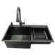 Комплект кухонної мийки Kraft HM&nbsp;NANO BLACK - 7848ALB&nbsp;PVD&nbsp;(3.0/1.0 мм)+Кухонний змішувач TH38 VALESO PVD SM25014 фото 3