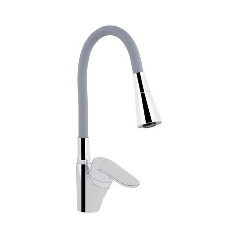Змішувач для кухні Lidz Tani 007F3 з гнучким виливом (k40) LDTAN007F3GCR31869 Chrome/Grey SD00037970 фото