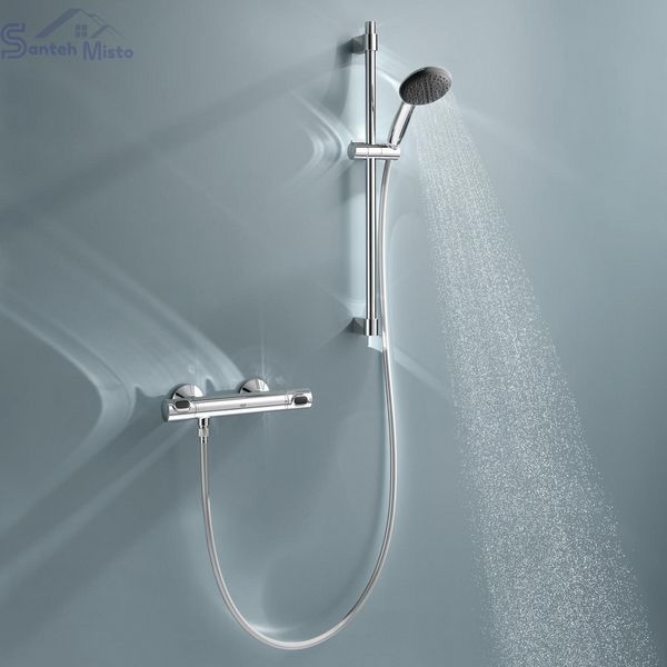 Набір змішувачів Grohe Quickfix термостат для душу з душовим гарнітуром Precision Flow THM та змішувач для раковини StartEdge S-Size UA202503TE CV030628 фото