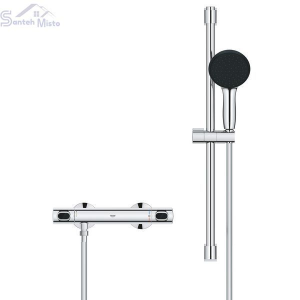 Набір змішувачів Grohe Quickfix термостат для душу з душовим гарнітуром Precision Flow THM та змішувач для раковини StartEdge S-Size UA202503TE CV030628 фото