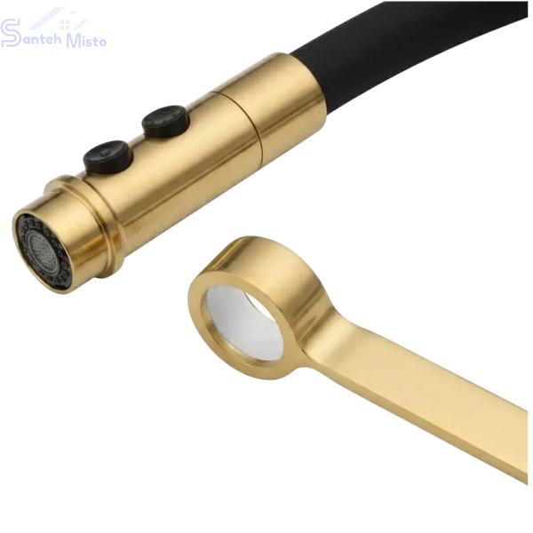 Комплект кухонної мийки Kraft NANO BLACK PVD Декор-соты HS60*45 (3.0/1.0 мм)+Смеситель для кухни Kroner KRP Ersel - GBG03112BLK SM550270 фото