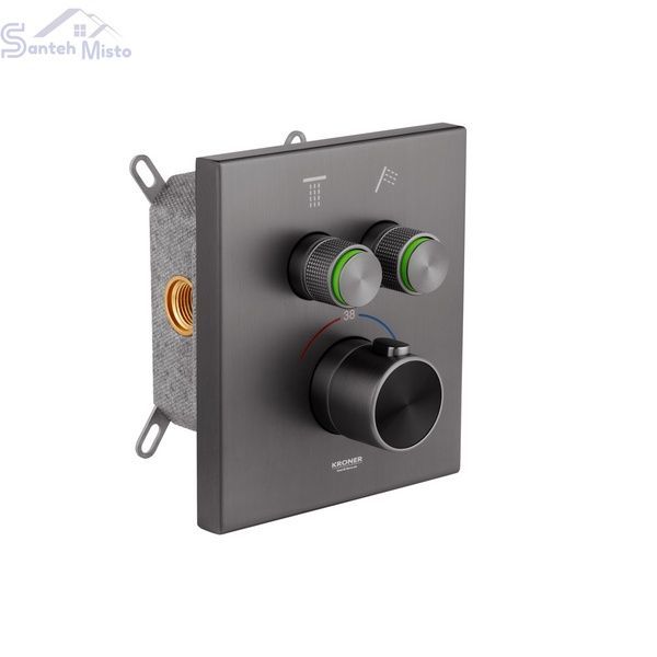 Душова система прихованого монтажу термостатична Kroner Element Thermo 211461-5301 CV036827 фото