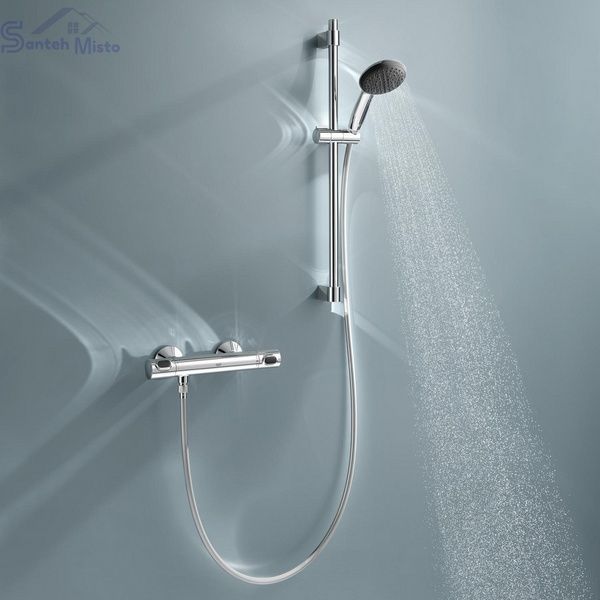 Набір змішувачів Grohe Quickfix термостат для душу з душовим гарнітуром Precision Flow THM та змішувач для раковини StartEdge S-Size UA202503TE CV030628 фото