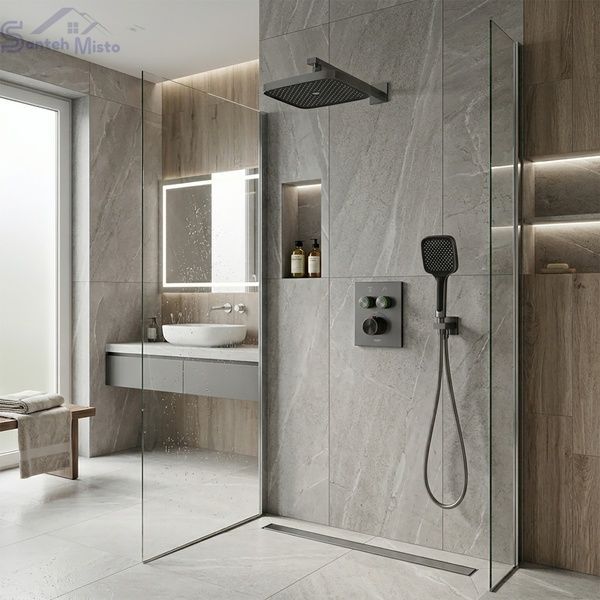 Душова система прихованого монтажу термостатична Kroner Element Thermo 211461-5301 CV036827 фото
