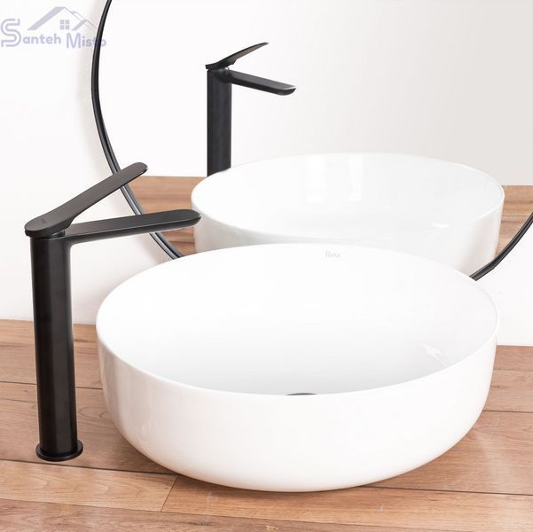Змішувач для раковини (умивальника) REA CREEK BLACK MAT чорний високий REA-B8404 фото
