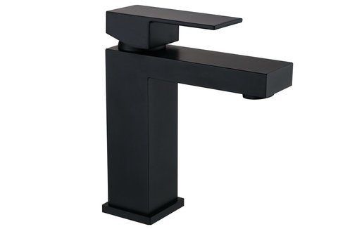 Змішувач для раковини (умивальника) MEXEN CUBE BLACK чорний низький MEX-72900-70 фото
