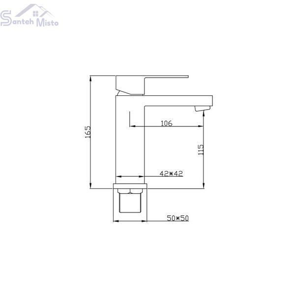 Смеситель для раковины (умывальника) MEXEN CUBE BLACK черный низкий MEX-72900-70 фото