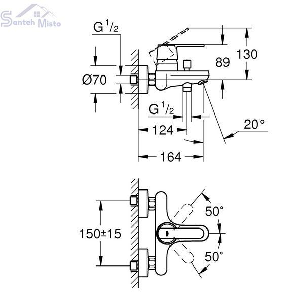 Змішувач для ванни Grohe QuickFix Get 32887000 1947371171 фото