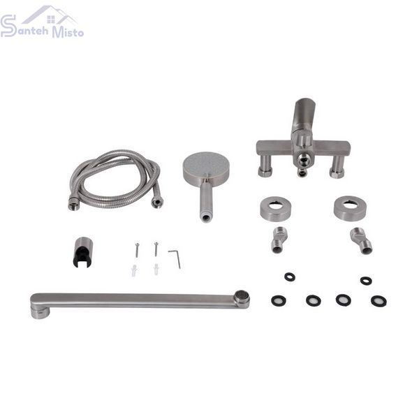 Смеситель для ванны Lidz Luna 005 (c душевым гарнитуром) (k35) LDLUN005NKS46093 Nickel SD00052217 фото