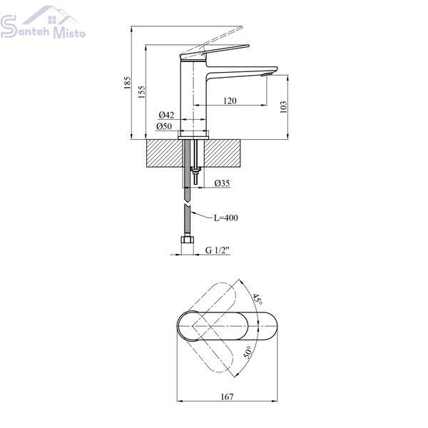 Смеситель для раковины Kroner Element 211110-0101 CV035939 фото