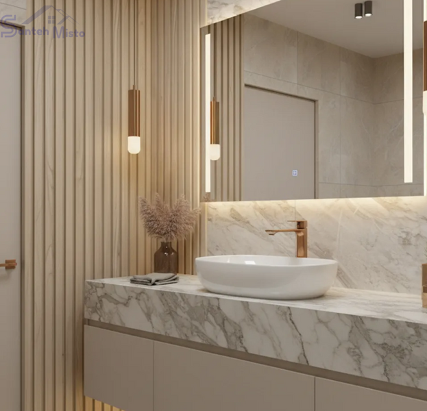 Змішувач для раковини (умивальника) REA DROP BRUSHED COPPER високий REA-B8972 фото