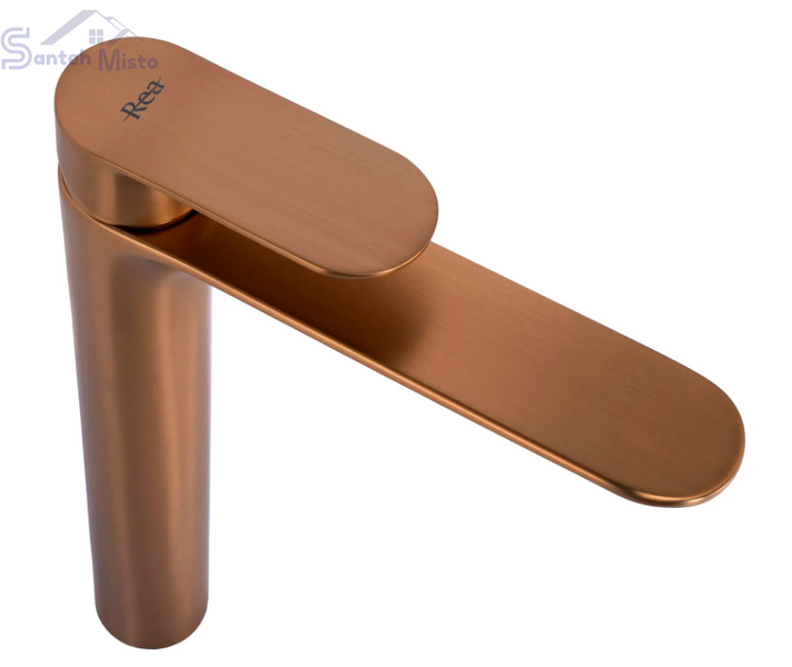 Змішувач для раковини (умивальника) REA DROP BRUSHED COPPER високий REA-B8972 фото