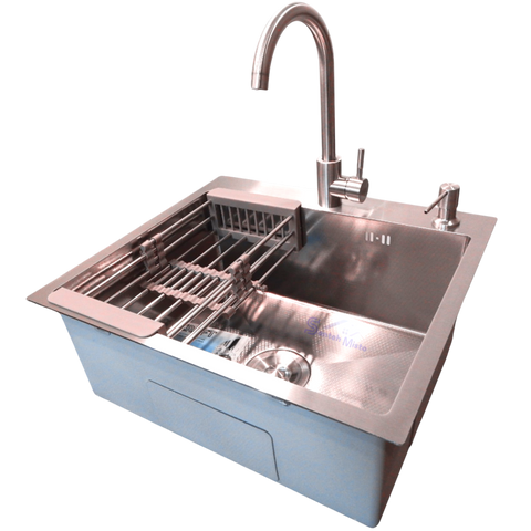 Комплект кухонної мийки Kraft KRF 5448 DECOR (3.0/1.0 мм) SM870 фото