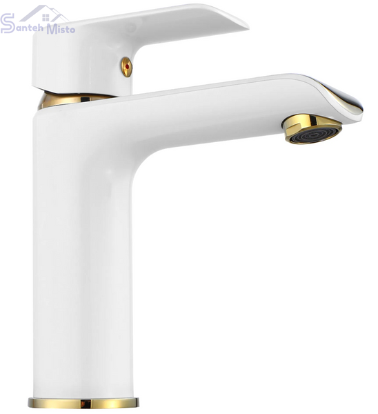 Змішувач для раковини (умивальника) REA BLOOM WHITE GOLD низький REA-B9919 фото