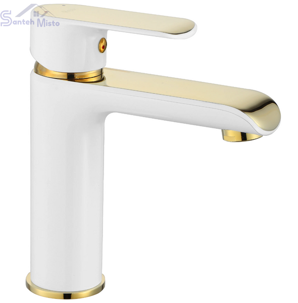 Змішувач для раковини (умивальника) REA BLOOM WHITE GOLD низький REA-B9919 фото