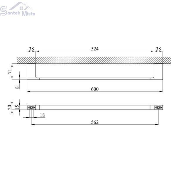 Тримач для рушників Kroner KRP Edelstahl Kubus - SCH3901 CV025644 фото