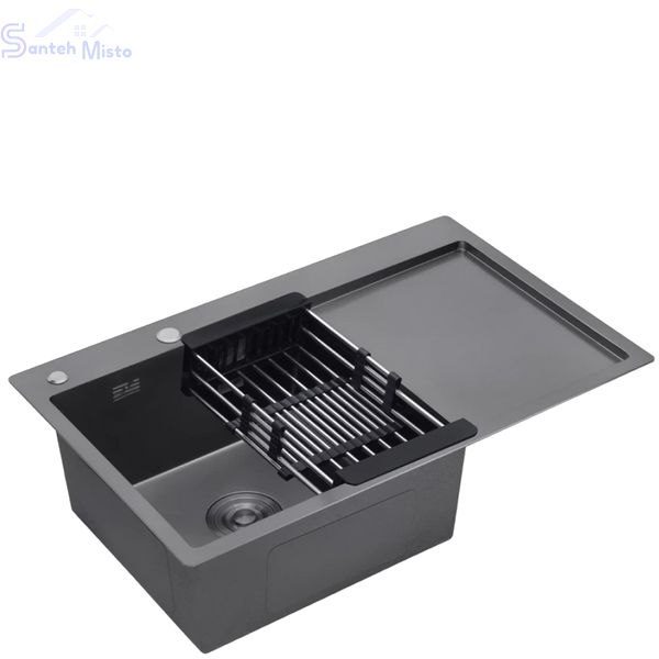Комплект кухонной мойки Kraft Handmade - 780х480 LB PVD (3.0/1.0 мм)​​​​​​​ SM810 фото