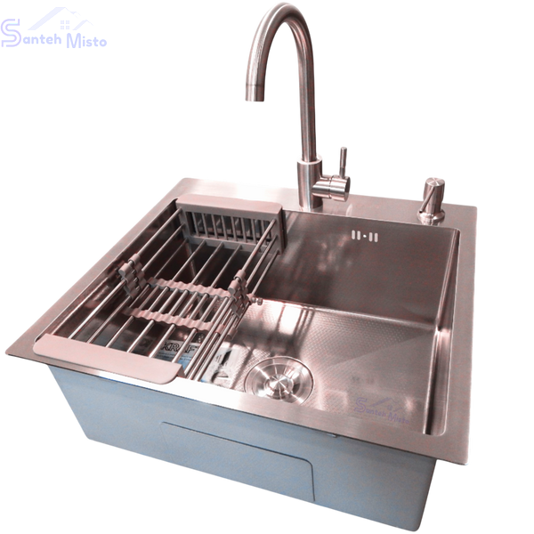 Комплект кухонної мийки Kraft KRF 5448 DECOR (3.0/1.0 мм) SM870 фото