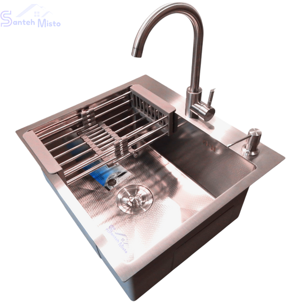 Комплект кухонної мийки Kraft KRF 5448 DECOR (3.0/1.0 мм) SM870 фото
