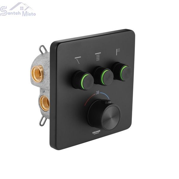 Душова система прихованого монтажу термостатична Kroner Element Thermo 211462-3801 CV036831 фото