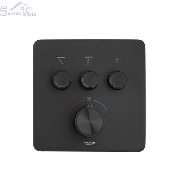 Душова система прихованого монтажу термостатична Kroner Element Thermo 211462-3801 CV036831 фото
