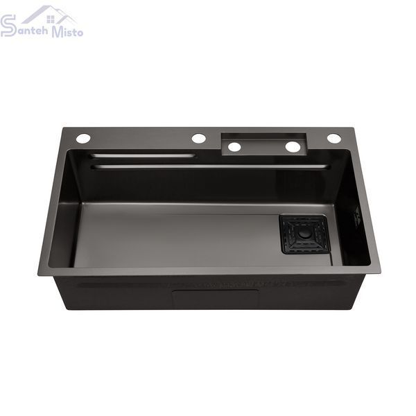 Кухонна мийка Kroner KRP Schwarze - SET7545HM PVD (3.0/0.8 мм) CV033382 фото
