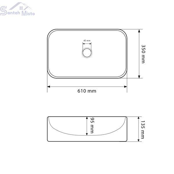 Умивальник (раковина) VBI TREVI WHITE накладний VBI-012604 фото