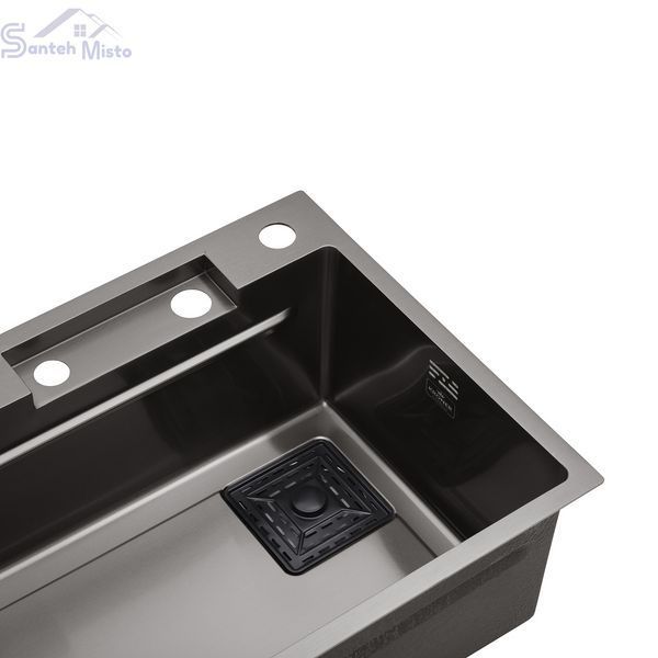 Кухонна мийка Kroner KRP Schwarze - SET7545HM PVD (3.0/0.8 мм) CV033382 фото