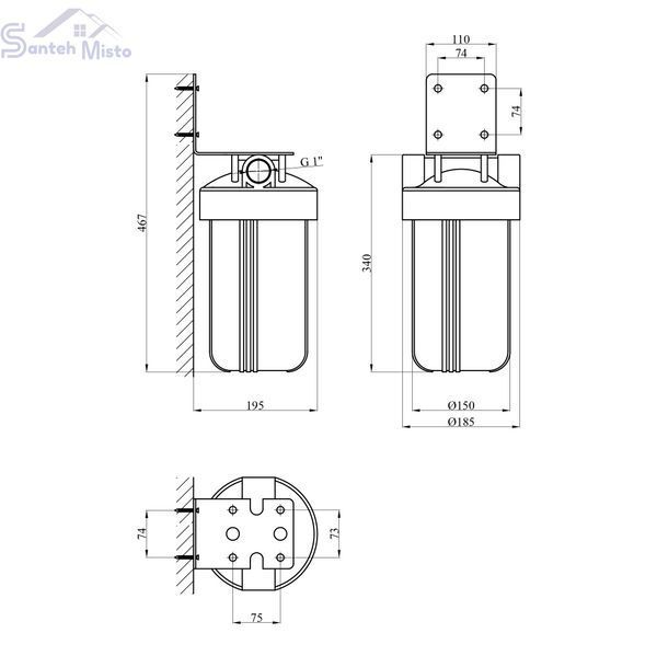 Фільтр магістральний в зборі Titan HB10-B-1" CV030171 фото