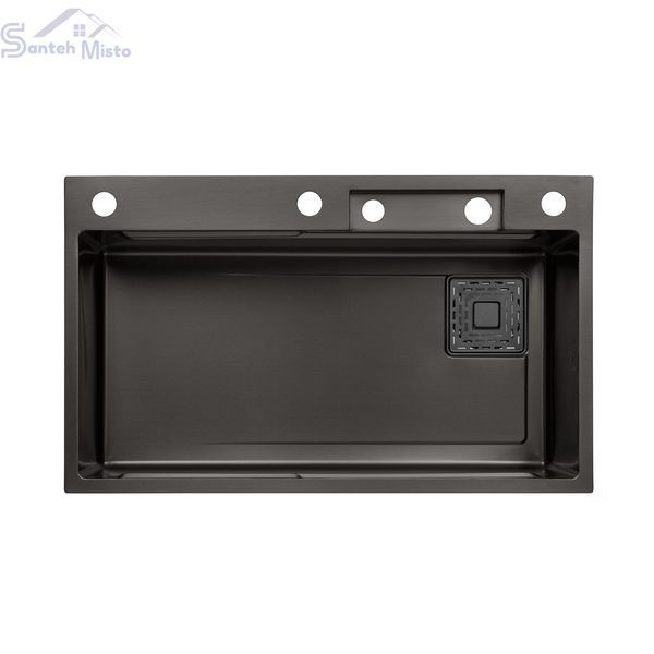 Кухонна мийка Kroner KRP Schwarze - SET7545HM PVD (3.0/0.8 мм) CV033382 фото