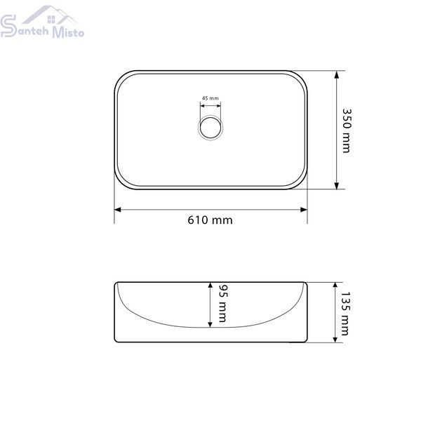 Умывальник (раковина) VBI TREVI WHITE накладной VBI-012604 фото