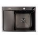 Кухонная мойка CM 65*50 R черная PVD VALESO Handmade (круглый сифон 3,0/0,8) 45902 фото 1
