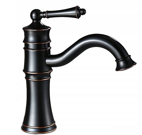 Змішувач для раковини (умивальника) REA VINTAGE OLD BLACK чорний низький REA-B0226 фото