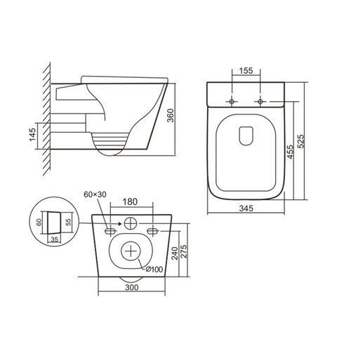 Унітаз підвісний Qtap Tern Ultra Quiet безобідковий з сидінням Soft-close WHITE QT17332303AW SD00052570 фото