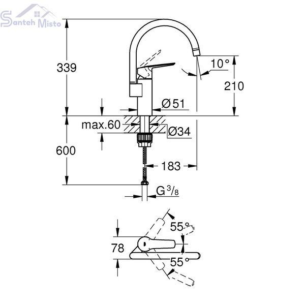 Смеситель для кухни Grohe QuickFix Start 304692430 CV034400 фото