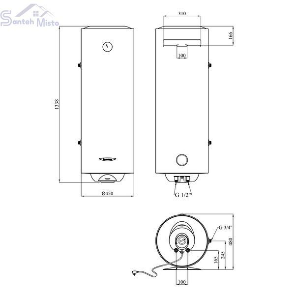 Водонагреватель Ariston PRO1 R 150 VTS EVO EU с мокрым ТЭНом 3060650 CV034086 фото