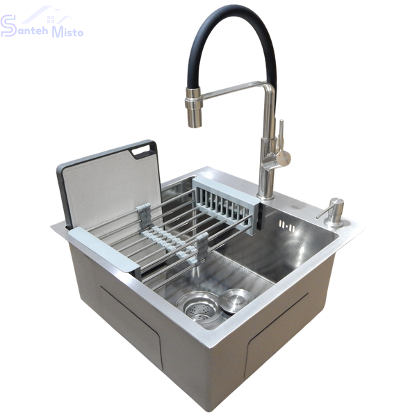Комплект кухонної мийки Kraft KRF 5050 decor (3.0/1.0 мм) SM3588 фото