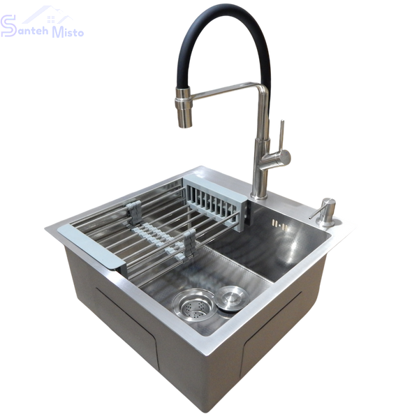 Комплект кухонної мийки Kraft KRF 5050 decor (3.0/1.0 мм) SM3588 фото