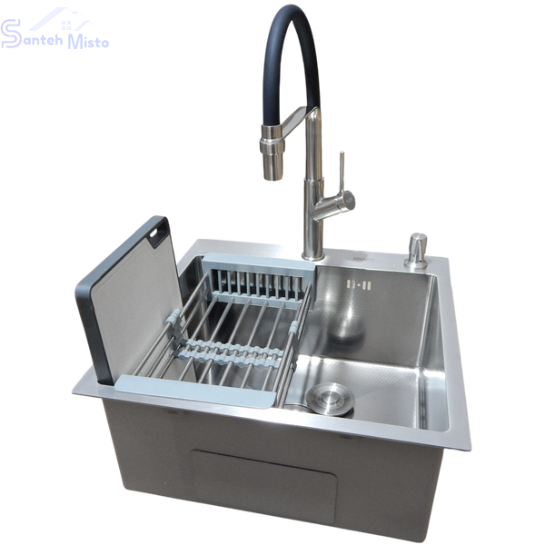 Комплект кухонної мийки Kraft KRF 5050 decor (3.0/1.0 мм) SM3588 фото